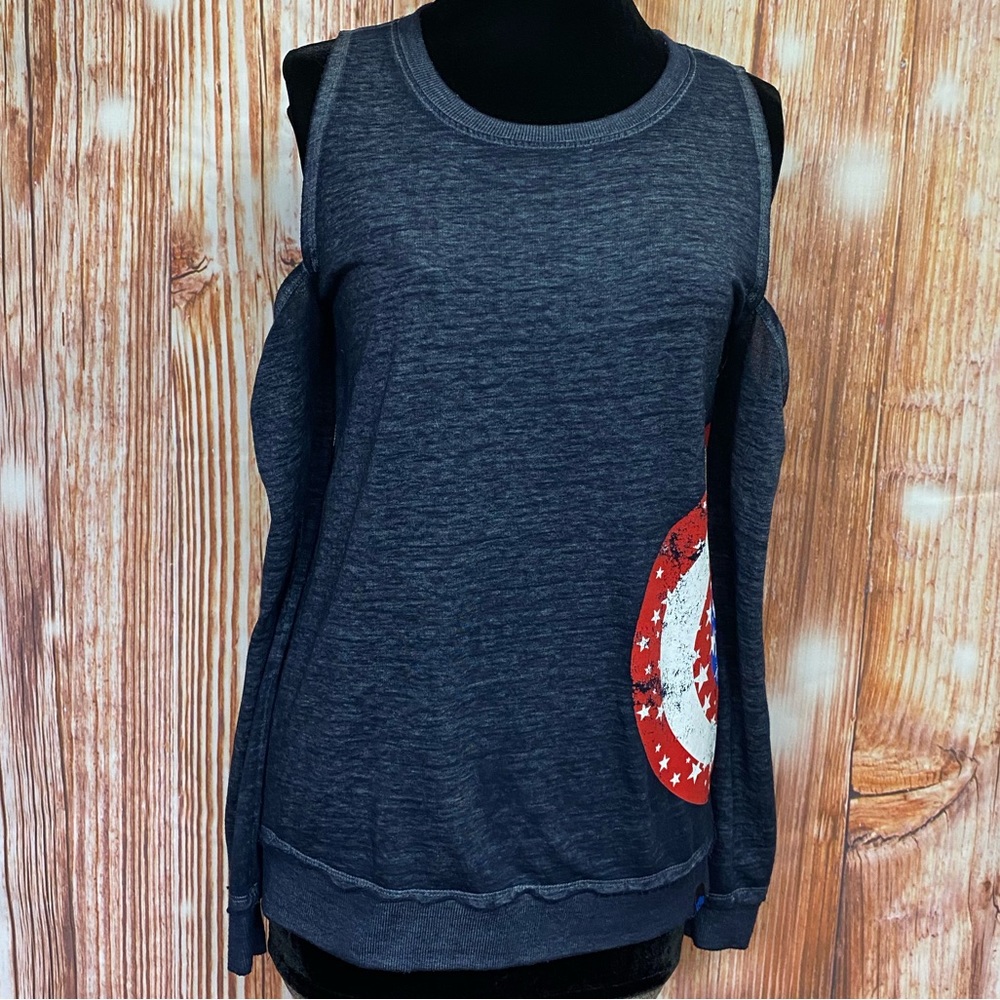Marvel Cold-Shoulder Captain America‎ Sweatshirt